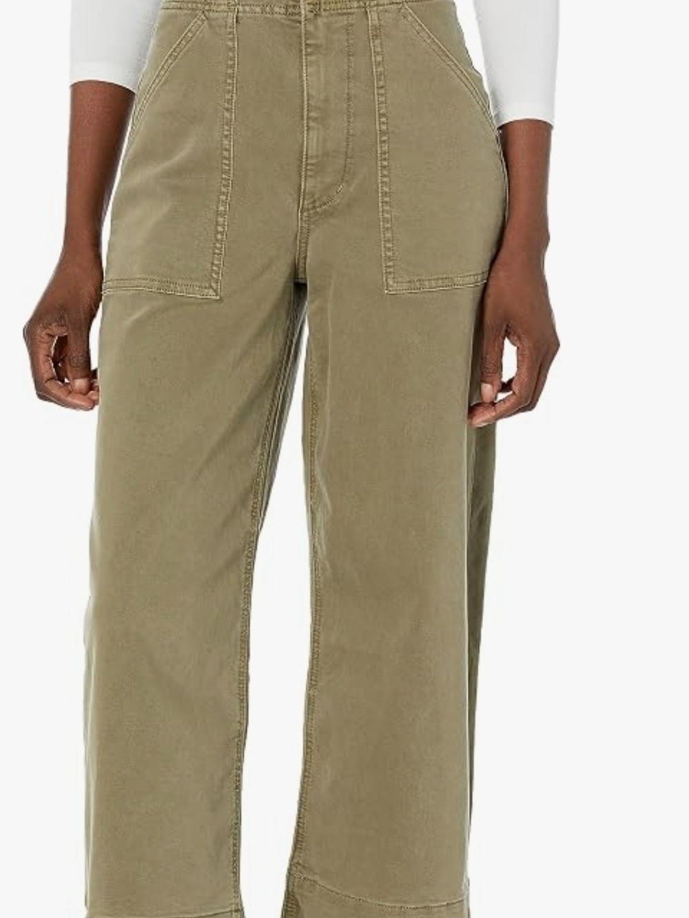 Joe's Jeans Olive Utility High-Rise Wide-Leg Pants